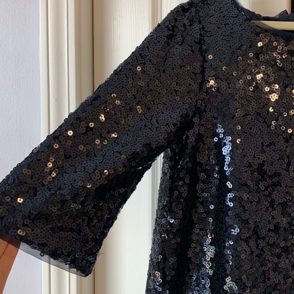 Size Small - Gap Kids - lined sequin navy swing dress - Picture 2 of 7